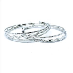 NWT silver large Hoop Earrings